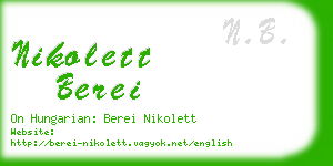 nikolett berei business card
